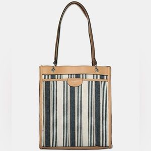 Jones New York Canvas Striped Shoulder Bag